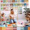 37Pcs Bohemian Alphabet & Number Wall Cards, ABC Poster Set for Classroom & Nursery, Double-Sided Laminated Hard Cardstock with Illustrations, Boho Decor for Toddlers, Preschool & Homeschool